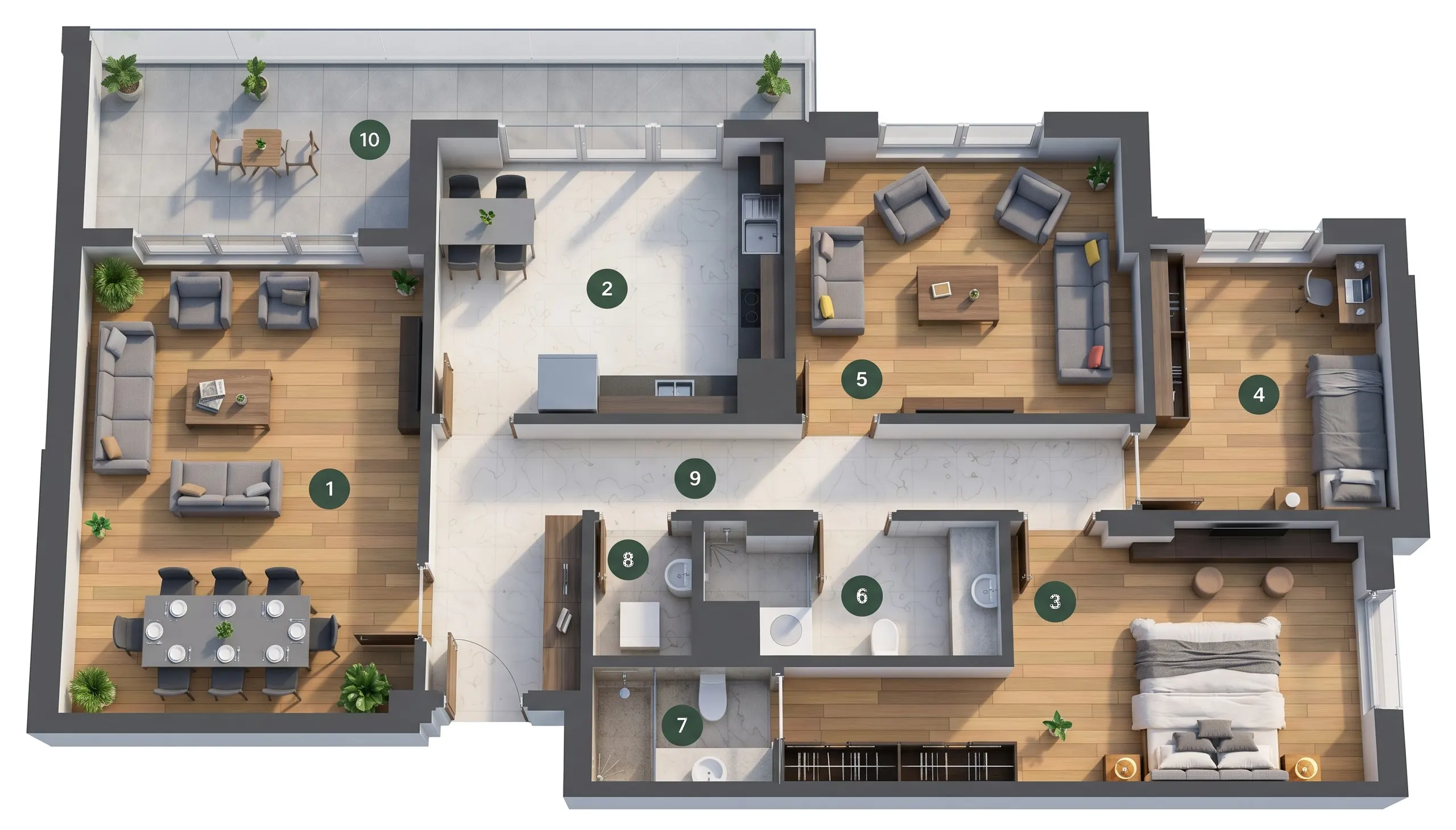 Gamaoğlu Verde, Yıldızkent: 3+1 Tip B daire planı